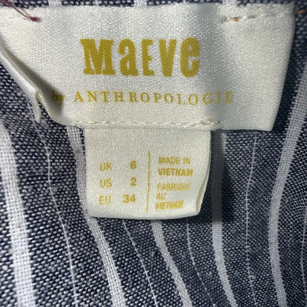 MAEVE By Anthropologie Coastal Cowgirl Button Front Corset Halter Denim Dress 2 - Picture 8 of 12